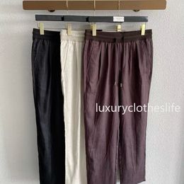 Pantalon en lin broderie – Homme | LOROVELA