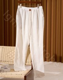 Pantalon en lin et cuir – Homme | LOROVELA