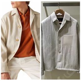 Manteau en lin col à revers – Homme | LOROVELA