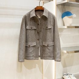 Manteau en lin col à revers – Homme | LOROVELA