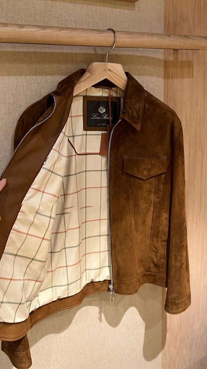 Loro Piana Suede Trucker Jacket