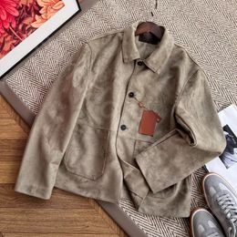Manteau en daim col à revers – Homme | LOROVELA